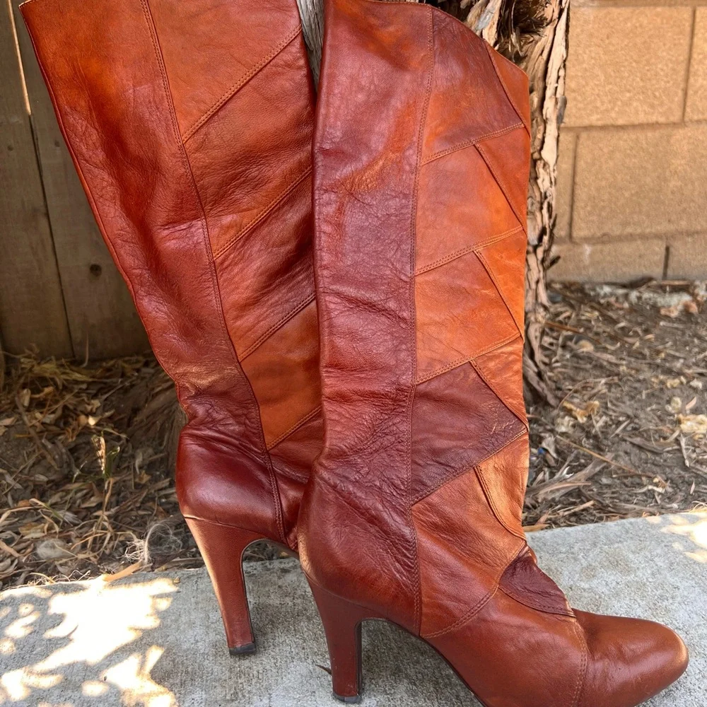 Vintage Frye Tall-High Boots Leather - Picture 1 of 15